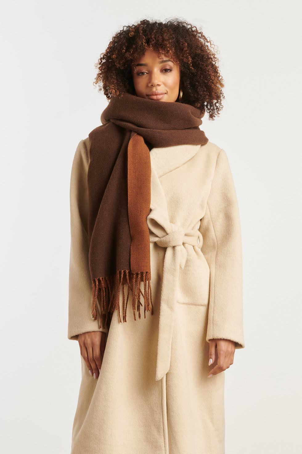 55310 Cobalt Wintersjaal | Cognac - Brown
