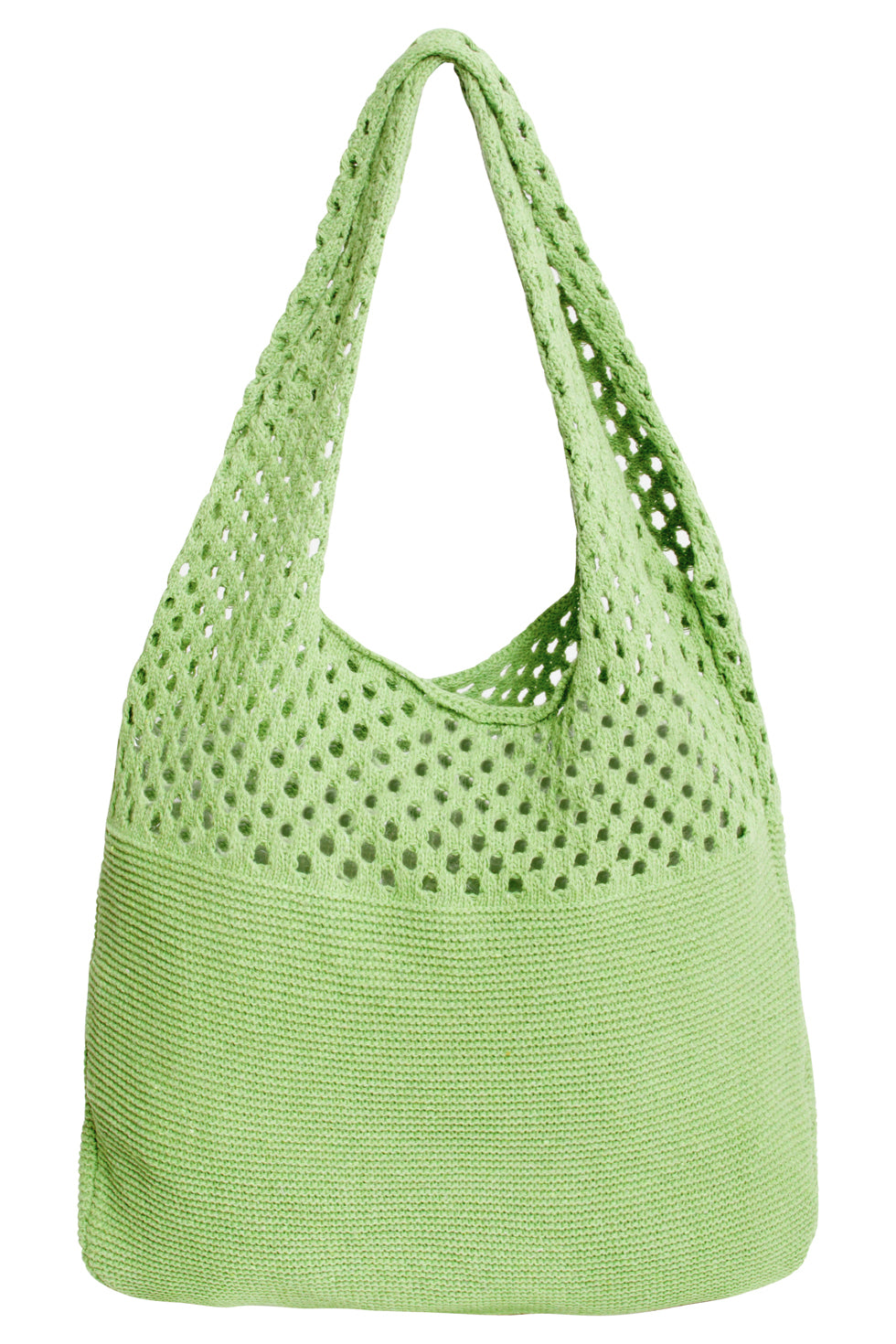 56002 Dames Licht Schouder Gehaakte Tas | Soft Green