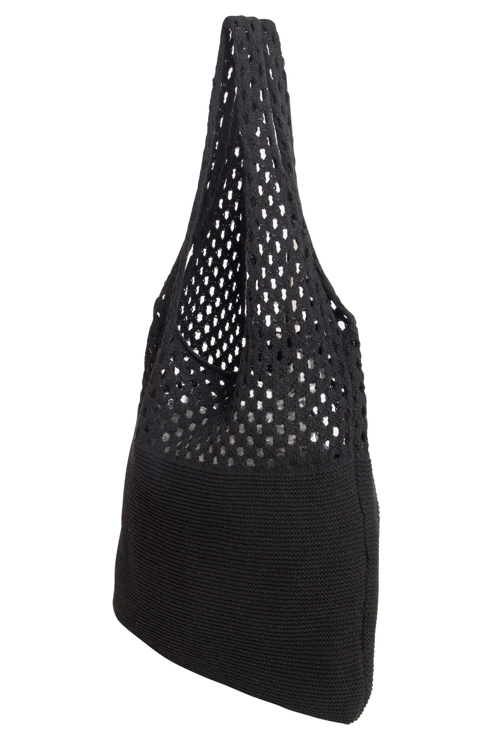 56002 Dames Schouder Gehaakte Tas | Black