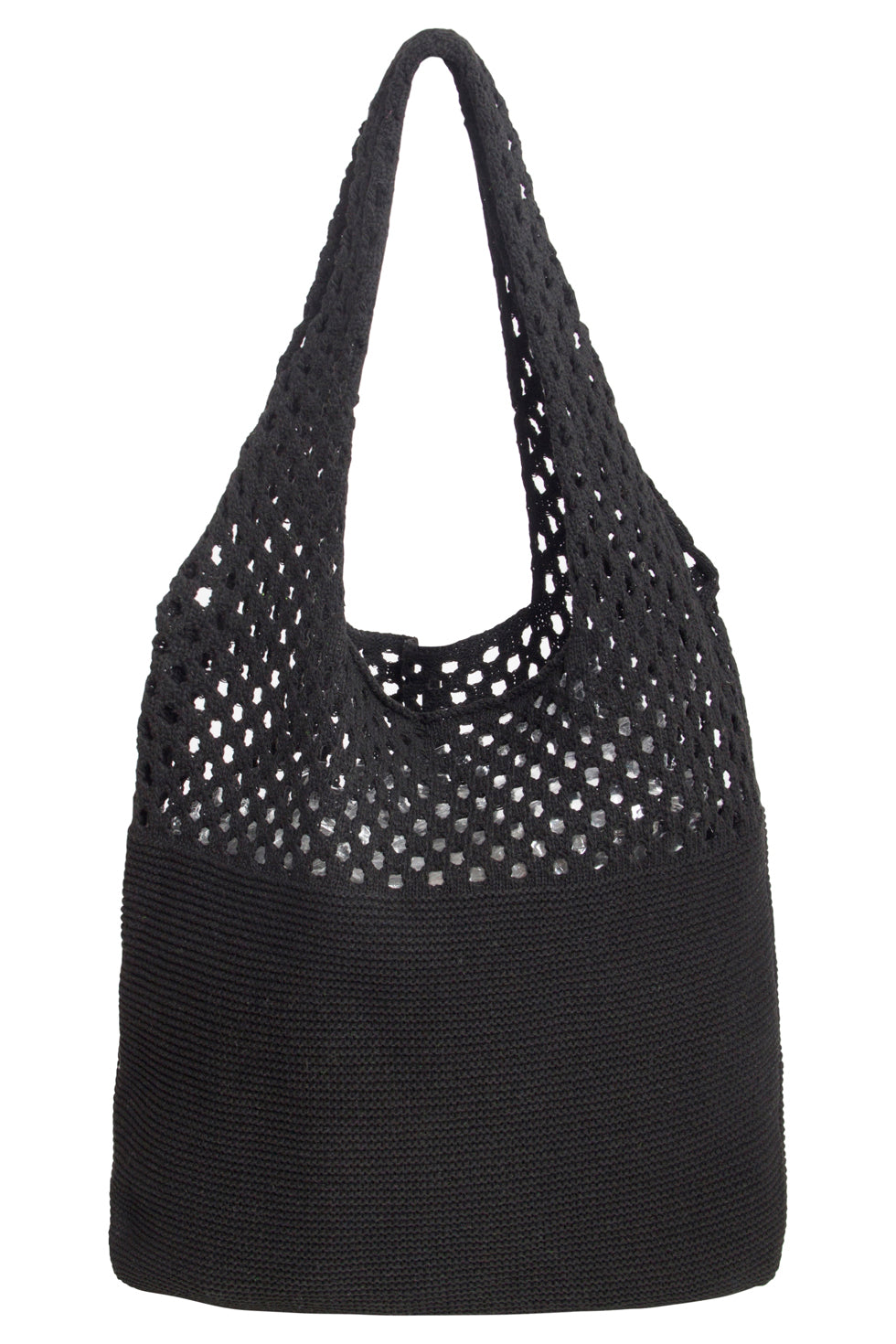 56002 Dames Schouder Gehaakte Tas | Black