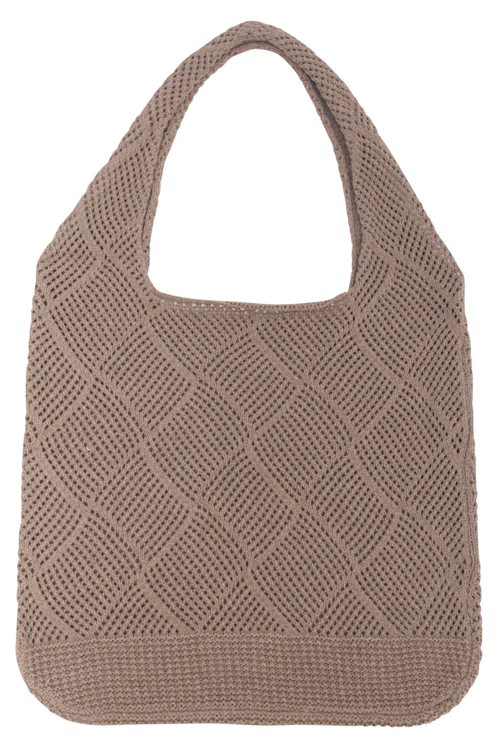 56003 Dames Donker Schoudertas Gehaakt | Dark Sand