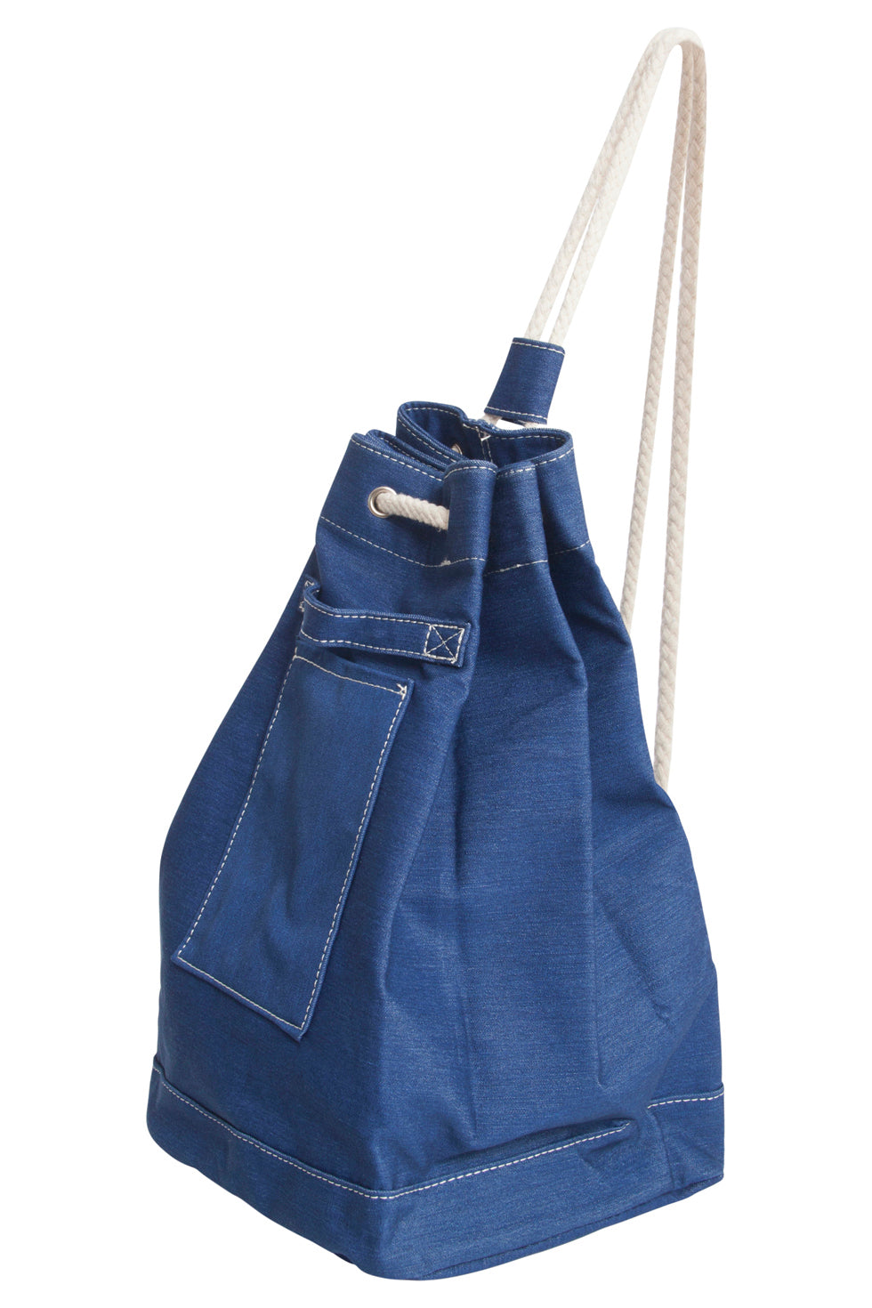 56009 Canvas Rugzak - Kobalt Met Touwbandjestrekkoordsluiting | Cobalt Blue