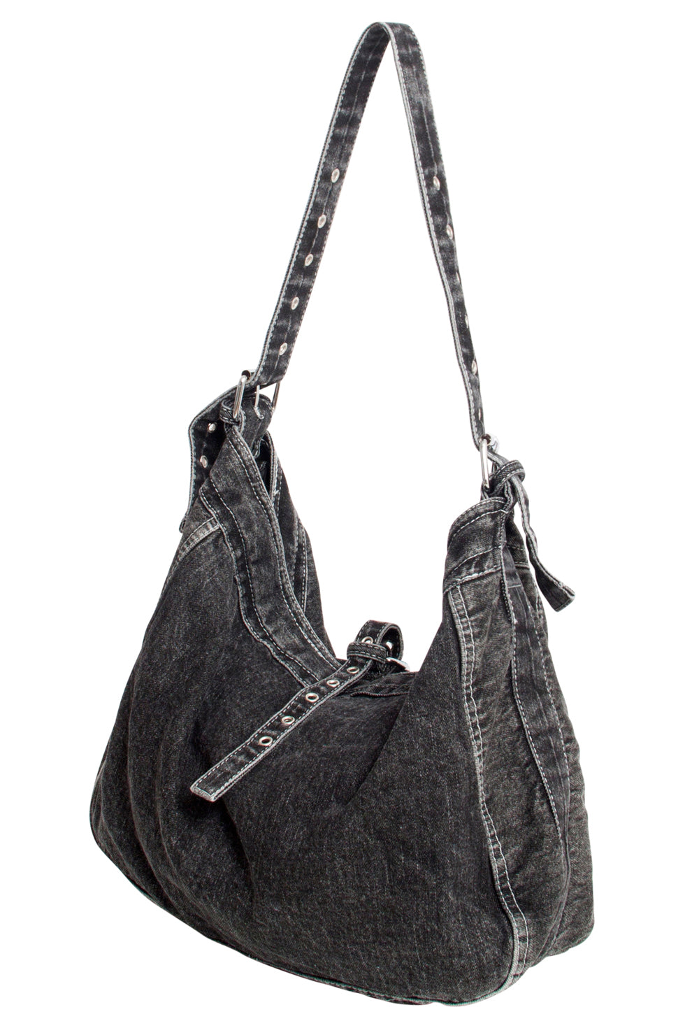 56010 Mashed Lemon Denim Schoudertas - Met Verstelbare Straps | Black
