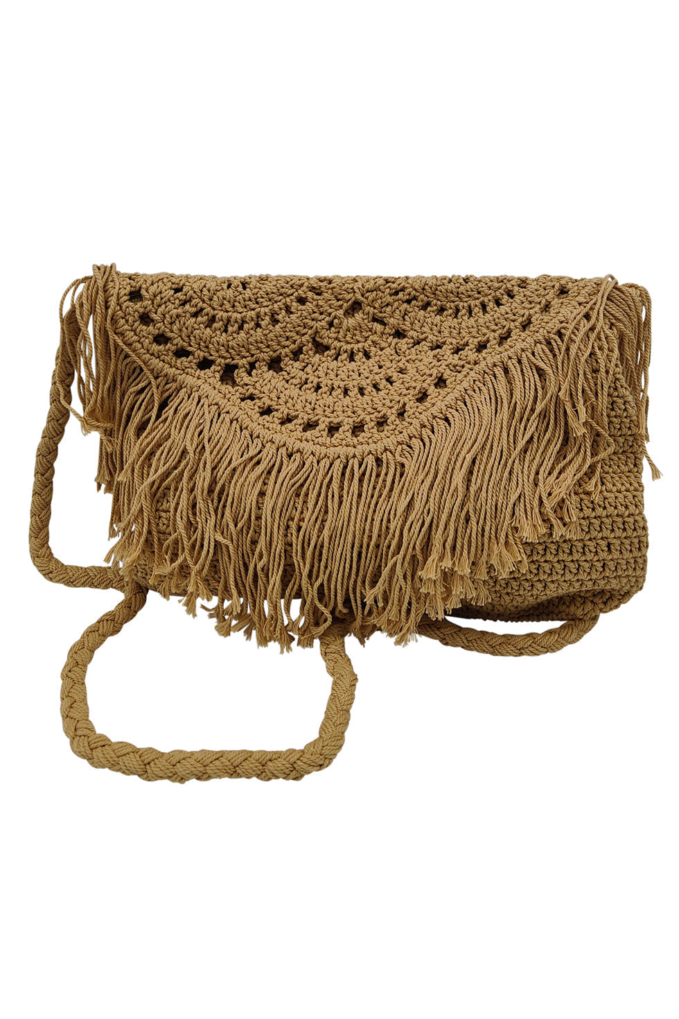 56021 Gehaakte Crossbody Tas - Donker | Dark Sand