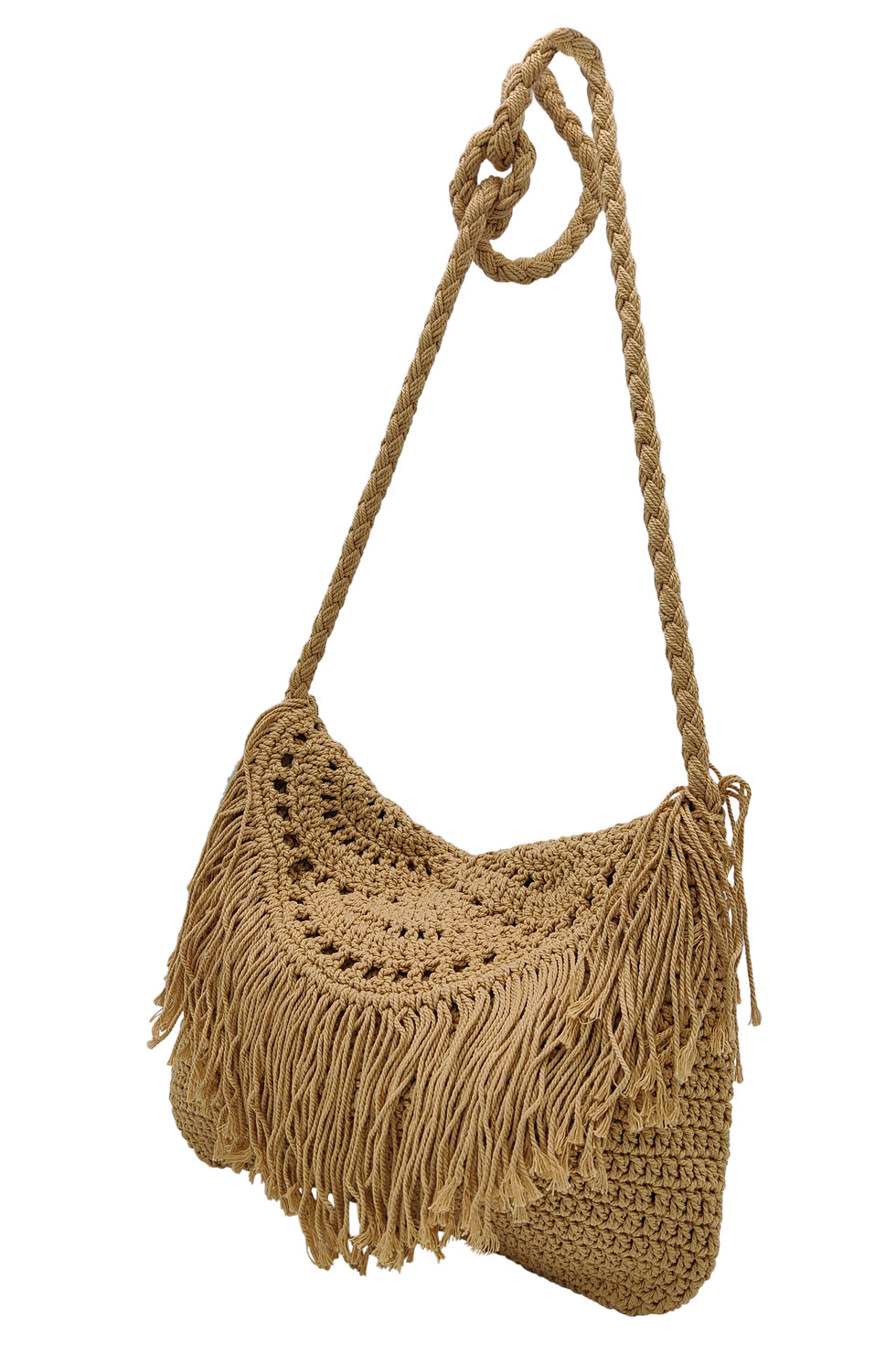 56021 Gehaakte Crossbody Tas - Donker | Dark Sand