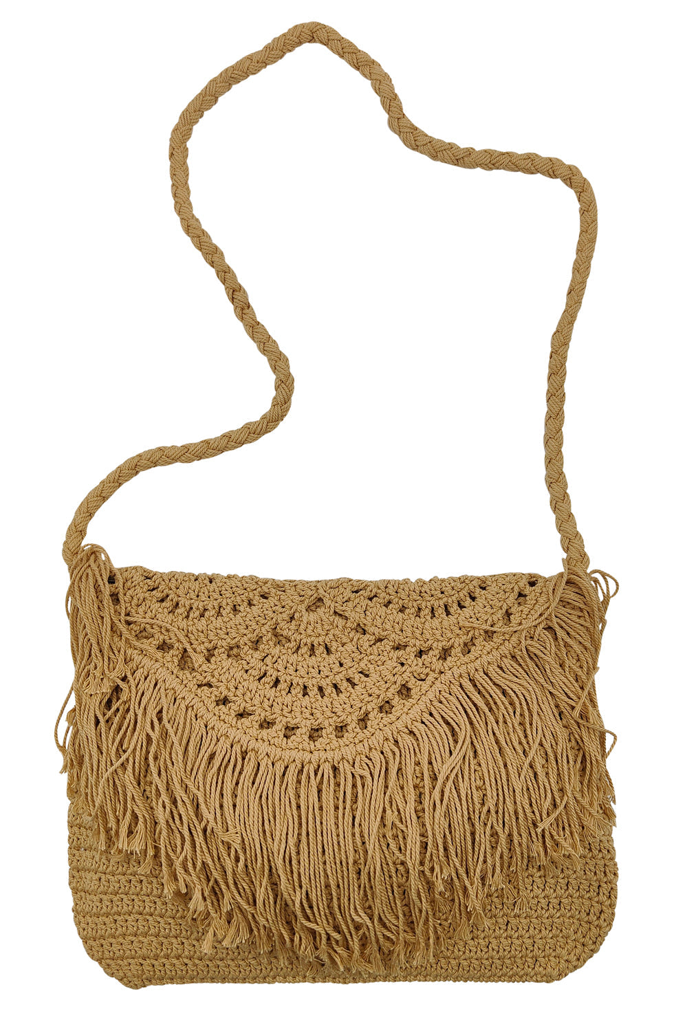 56021 Gehaakte Crossbody Tas - Donker | Dark Sand