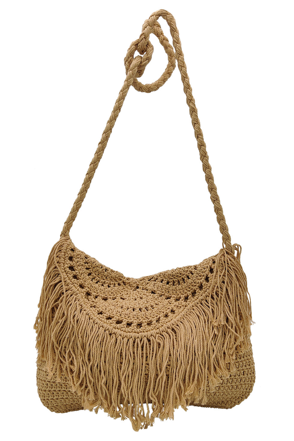 56021 Gehaakte Crossbody Tas - Donker | Dark Sand