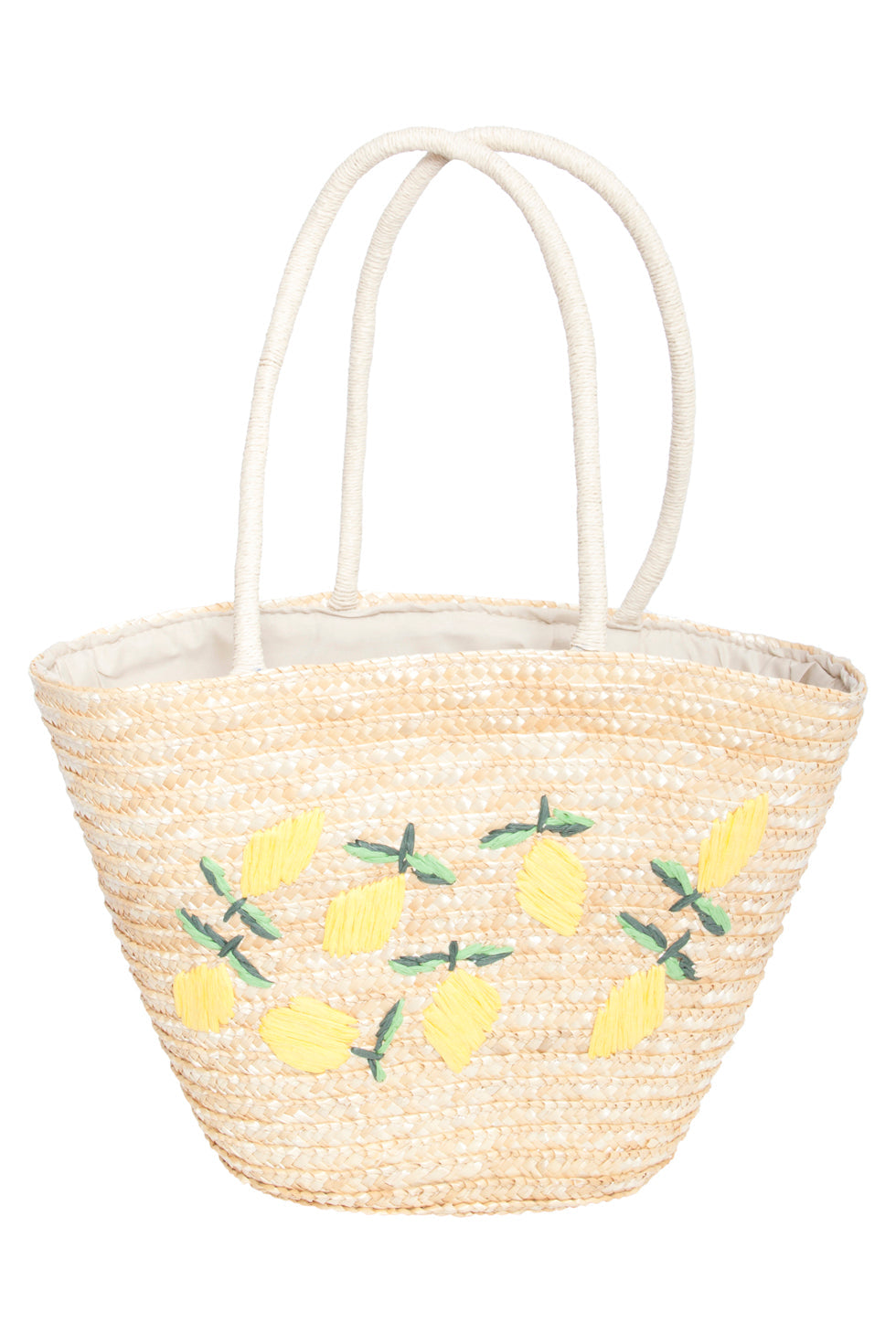 56022 Strandtas - Donker Met Citroen Borduursel | Dark Sand-Multi