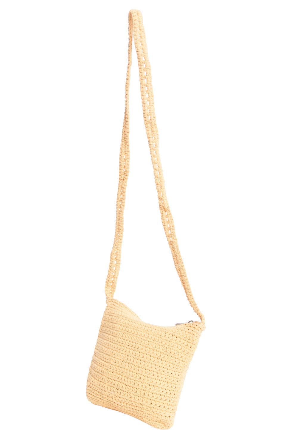 56026 Gehaakte Vierkante Crossbody Tas - Donker Met Madeliefjesprint | Dark Sand-Multi