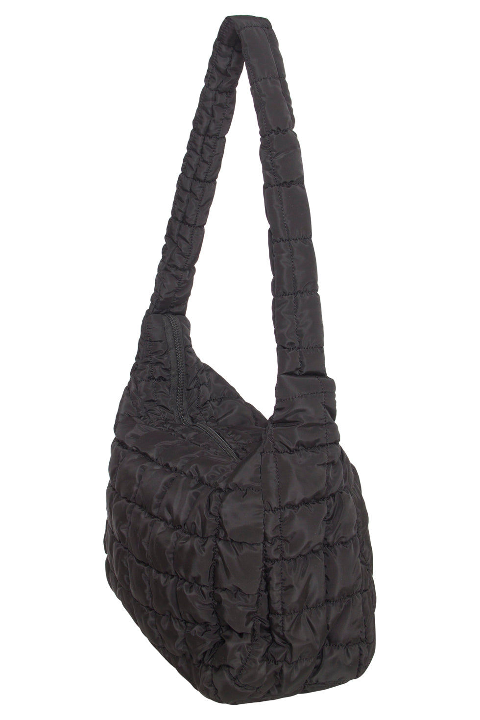 56031 Mashed Lemon Grote Crossbody Tas - Met Geruite Gestikte Structuur | Black