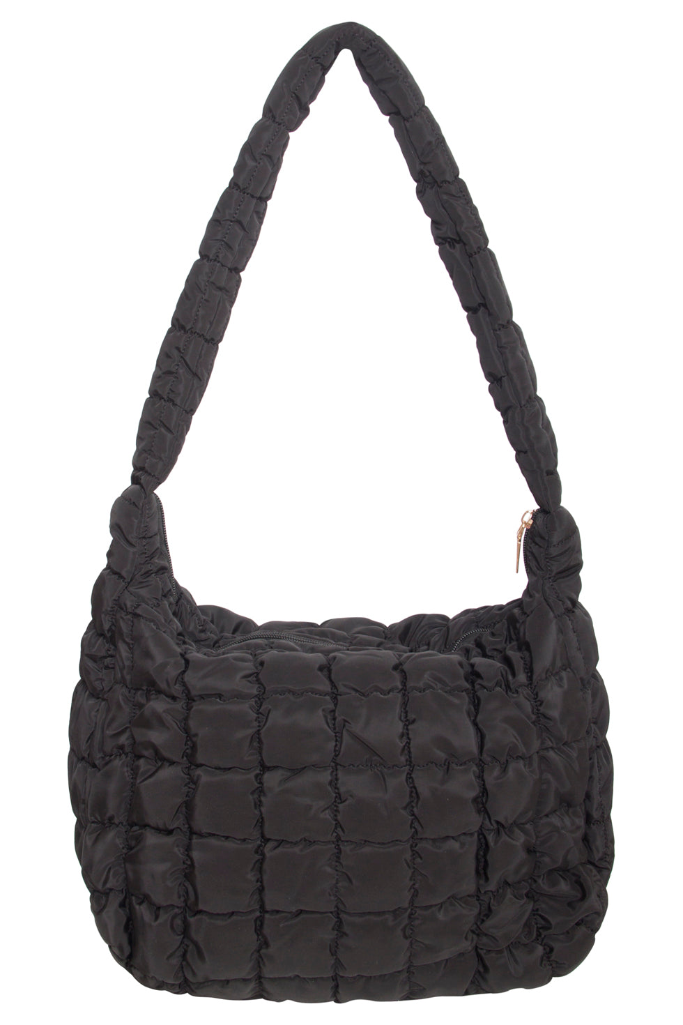 56031 Mashed Lemon Grote Crossbody Tas - Met Geruite Gestikte Structuur | Black
