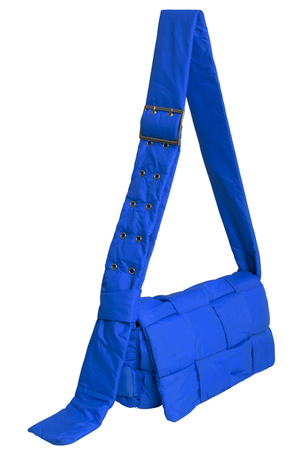 56032 Kleine Crossbody Tas - Kobalt Blauw Met Gewatteerde Structuur