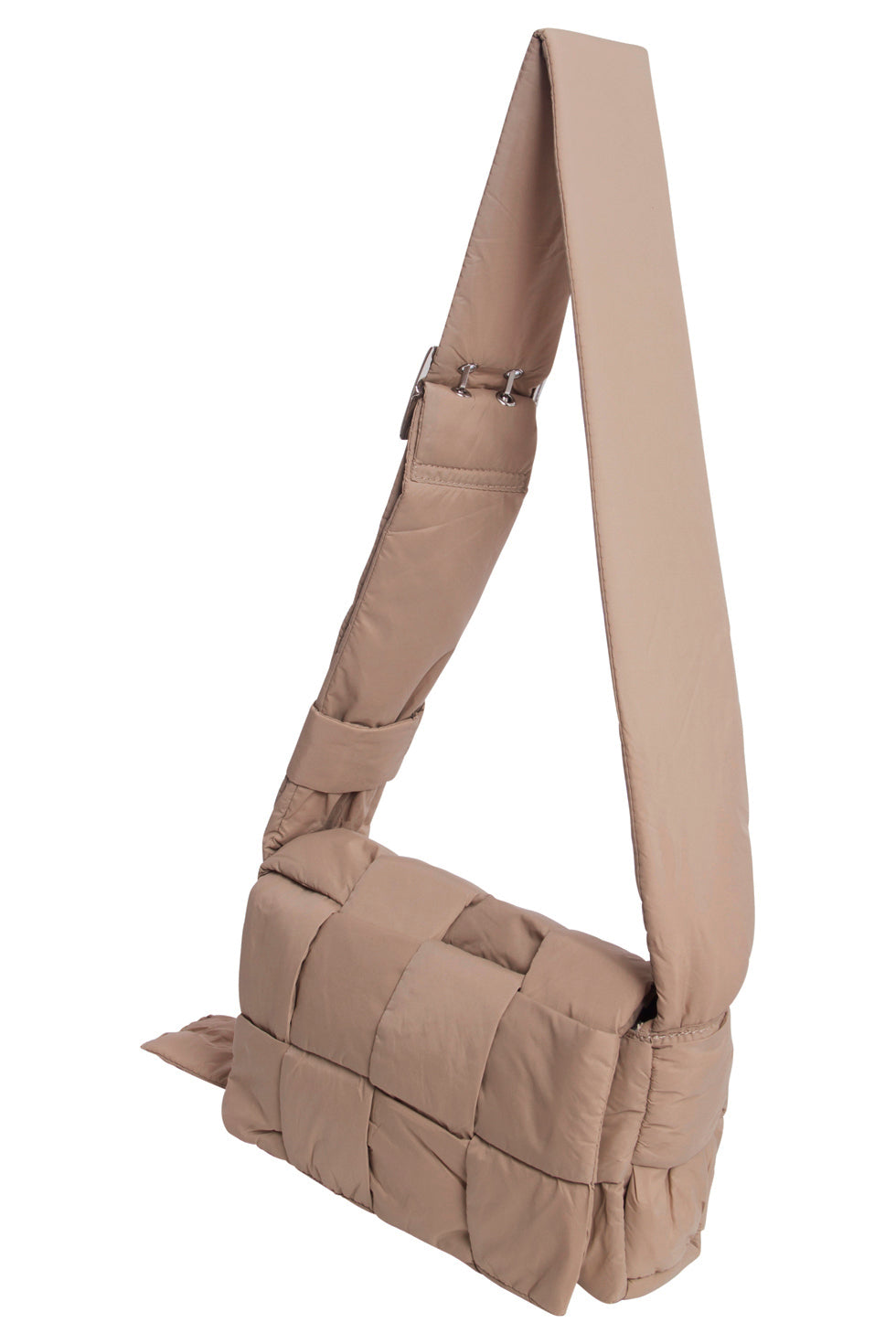 56032 Kleine Crossbody Tas - Taupe Met Gewatteerde Structuur | Taupe