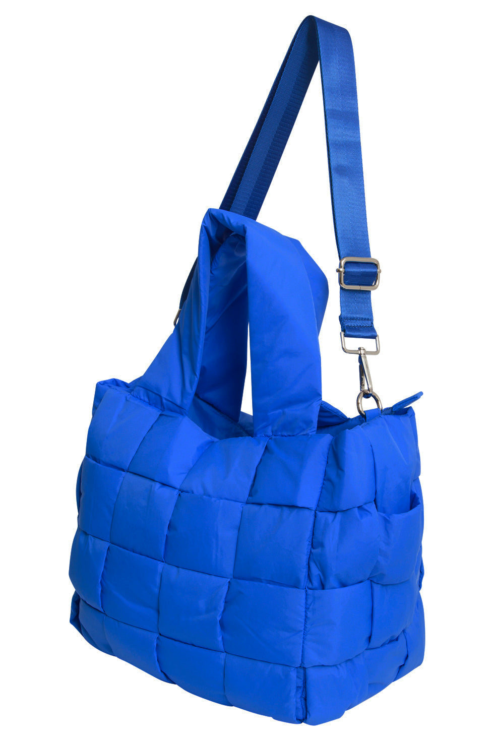 56033 Grote Shopper Schoudertas - Kobalt Met Gewatteerde Structuur | Cobalt Blue