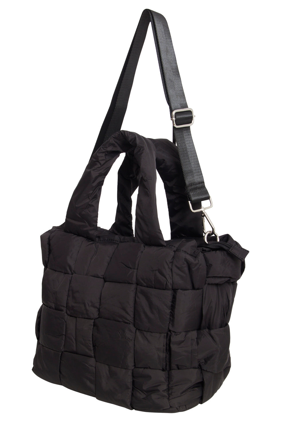 56033 Grote Shopper Schoudertas - Met Gewatteerde Structuur | Black