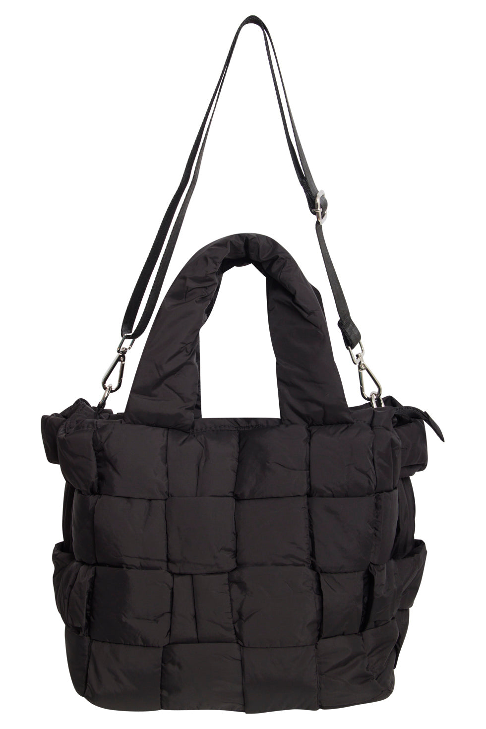 56033 Grote Shopper Schoudertas - Met Gewatteerde Structuur | Black