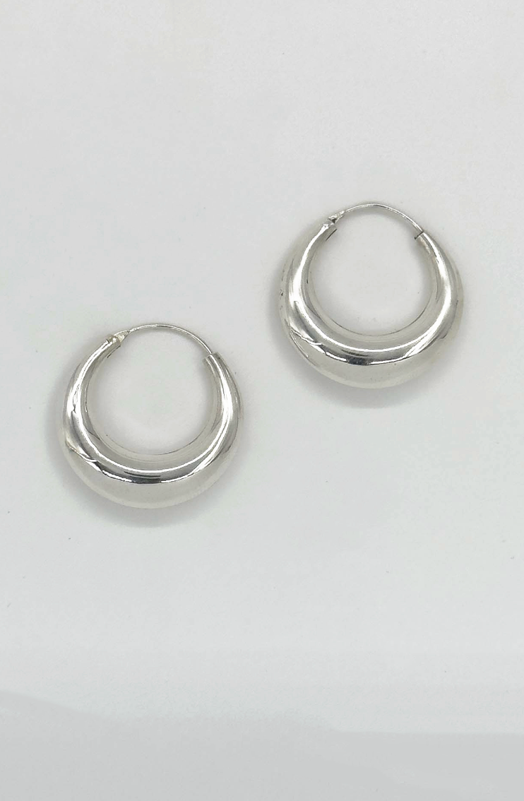 60003 En Dikke Hoepel Oorbellen | Silver