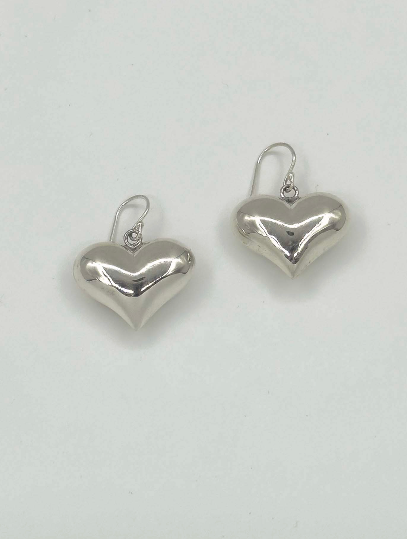 60008 En Chunky Hart Oorbellen | Silver