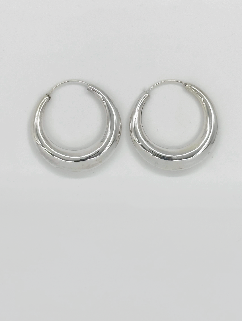 60041 En Dikke Hoepel Oorbellen | Silver