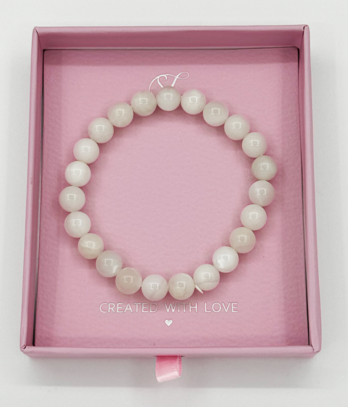 62024 Te Maansteen Kralenarmband | Creme