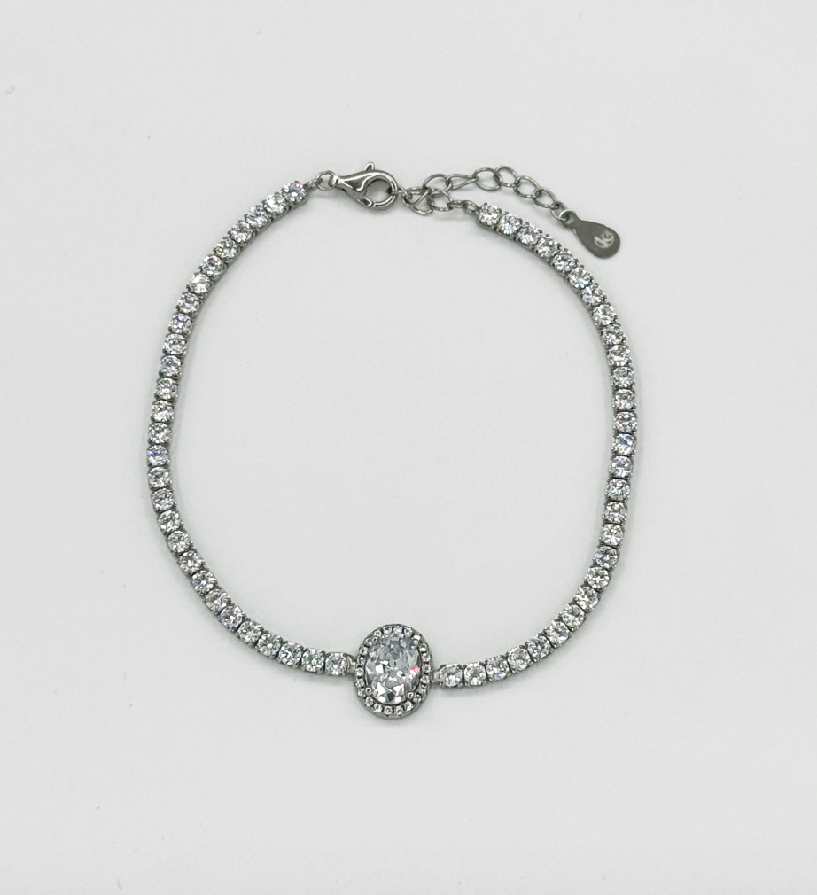 62040 en Armband Met Zirkoon Kristallen | Silver