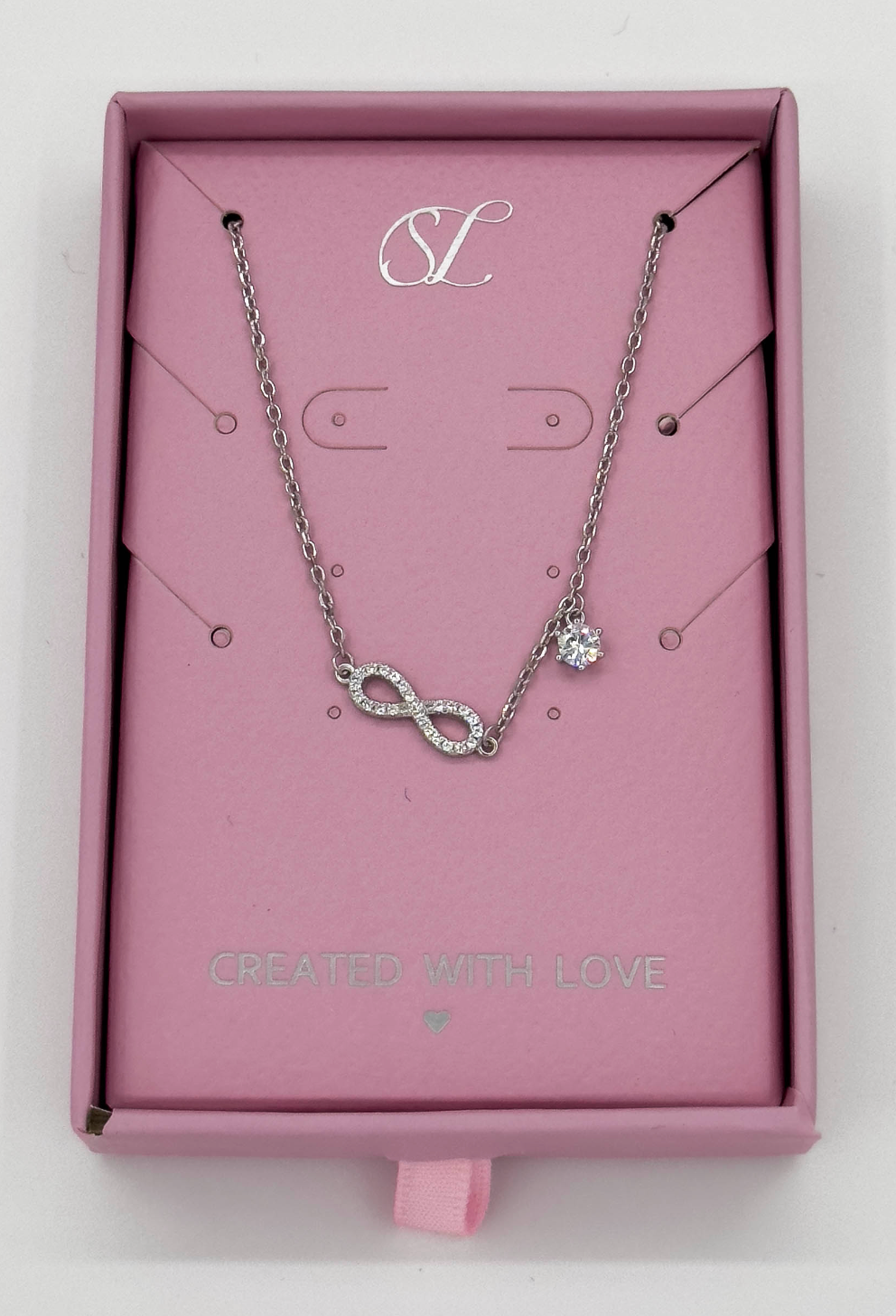 62042 En Armband Met Oneindigheidssymbool Klaver Hangerzirkoon Kristallen | Silver