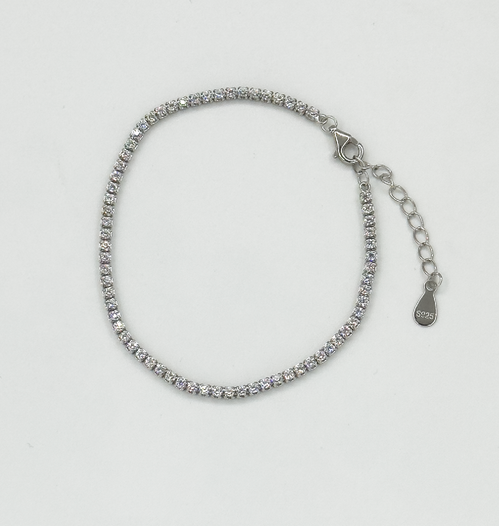 62056 En Ketting Armband Met Zirkonia Kristallen | Silver