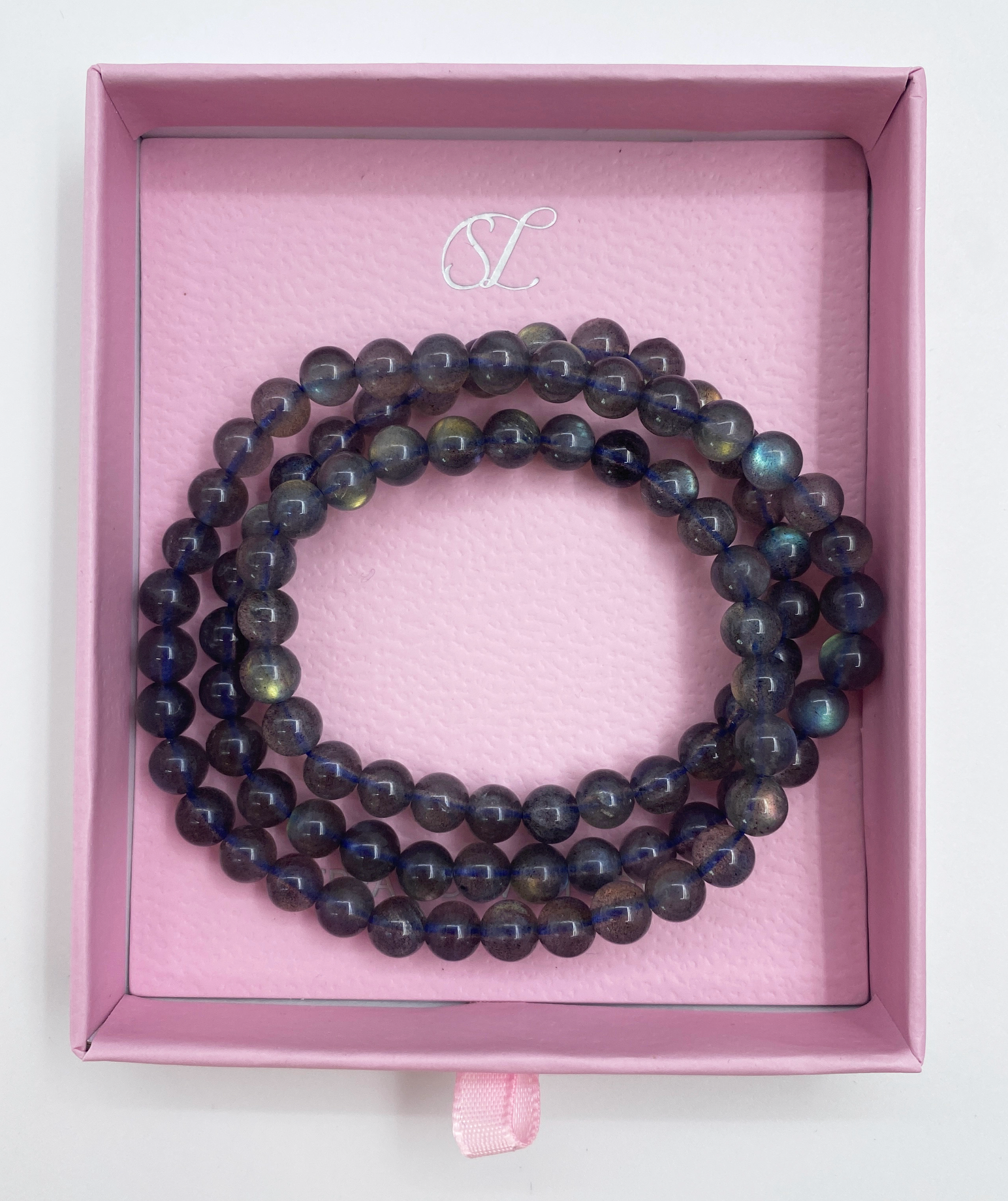 64027 Maansteen Maansteen Quartz Kralenketting | Light Grey