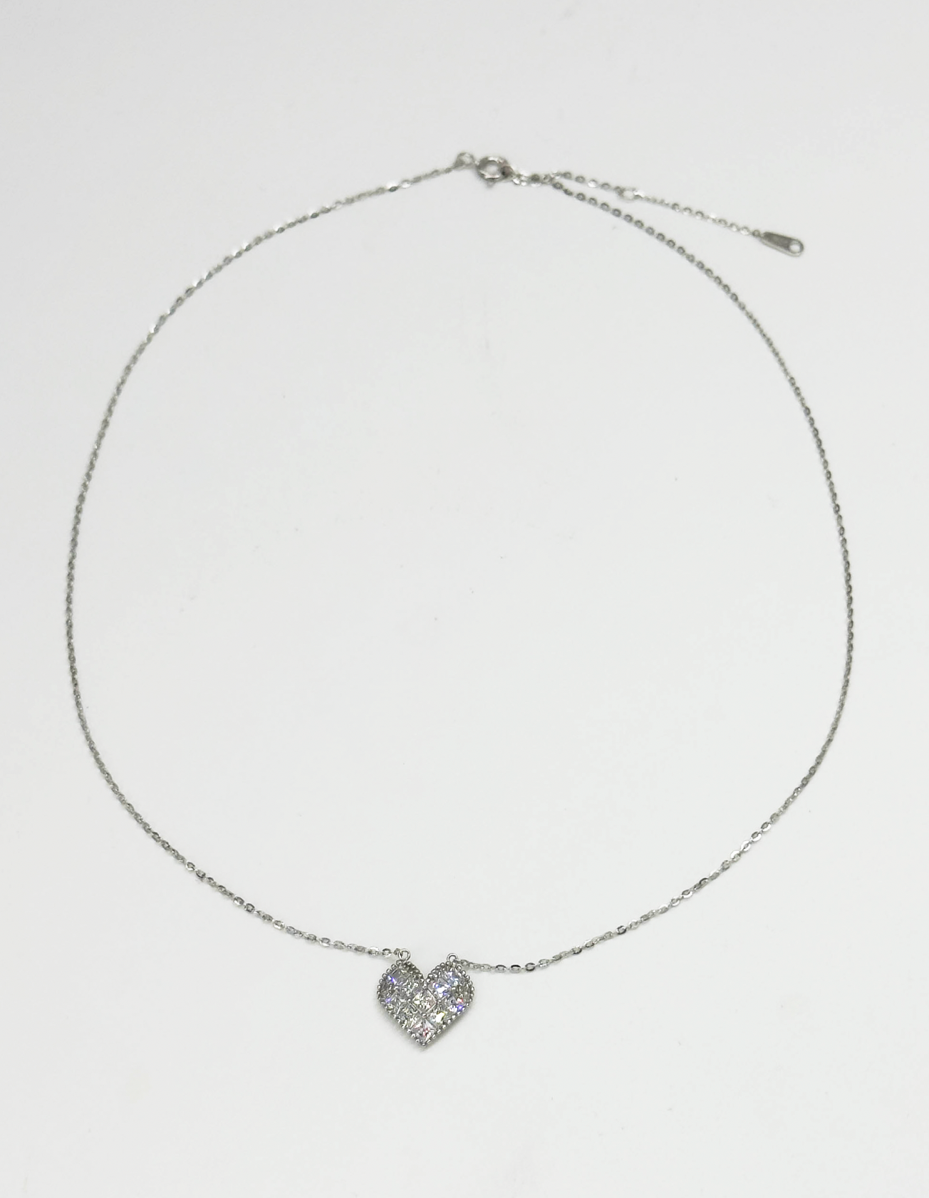 64039 Fijne En Ketting Met Hartvormige Hangerzirkoon | Silver