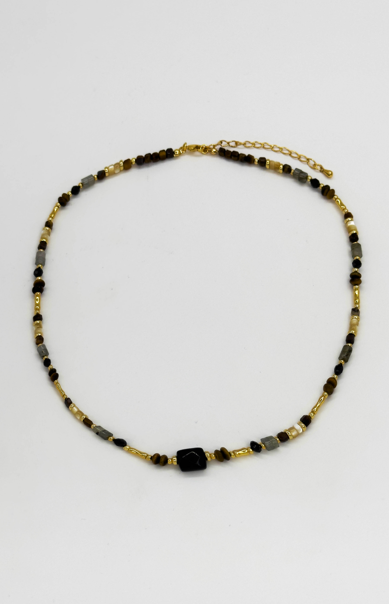 64053 E Kwartsen Kralen Ketting | Muticolour