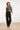 Asymmetrische Drapering top met een Abstracte Print in Zwart en Beige | Sand - Black