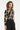 Asymmetrische Drapering top met een Abstracte Print in Zwart en Beige | Sand - Black