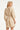 Beige Jurk Met Abstracte Print En Tailleceintuur | Dark Sand - Off White