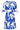 Blauw En Wit Korte Jurk Met Abstracte Bloemenprint | Cobalt - White