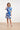 Blauw En Wit Korte Jurk Met Abstracte Bloemenprint | Cobalt - White