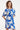 Blauw En Wit Korte Jurk Met Abstracte Bloemenprint | Cobalt - White