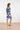 Blauw En Wit Korte Jurk Met Abstracte Bloemenprint | Cobalt - White