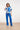 Blauw-Witte Travel Top Met Grafische Bloemenprint | Cobalt - White
