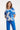 Blauw-Witte Travel Top Met Grafische Bloemenprint | Cobalt - White