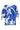 Blauw En Wit Top Met Bloemenprint En Strikdetails | Cobalt - White