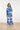 Blauw En Wit Top Met Bloemenprint En Strikdetails | Cobalt - White
