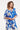 Blauw En Wit Top Met Bloemenprint En Strikdetails | Cobalt - White