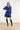 Blauwe Jurk Met Bloemenstructuur En Ruffle Zoom | Cobalt