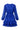 Blauwe Jurk Met Bloemenstructuur En Ruffle Zoom | Cobalt