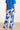 Blauwe Palazzo Broek Met Witte Bloemenprint En Elastische Taille | Cobalt - White
