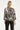 Blouse Met Bladprint En Knoopdetails In Zwart En Ecru | Off White - Black