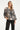 Blouse Met Bladprint En Knoopdetails In Zwart En Ecru | Off White - Black