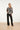 Blouse Met Bladprint En Knoopdetails In Zwart En Ecru | Off White - Black