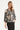Blouse Met Bladprint En Knoopdetails In Zwart En Ecru | Off White - Black