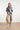 Blouse met Moderne Strepenprint | Navy - Taupe
